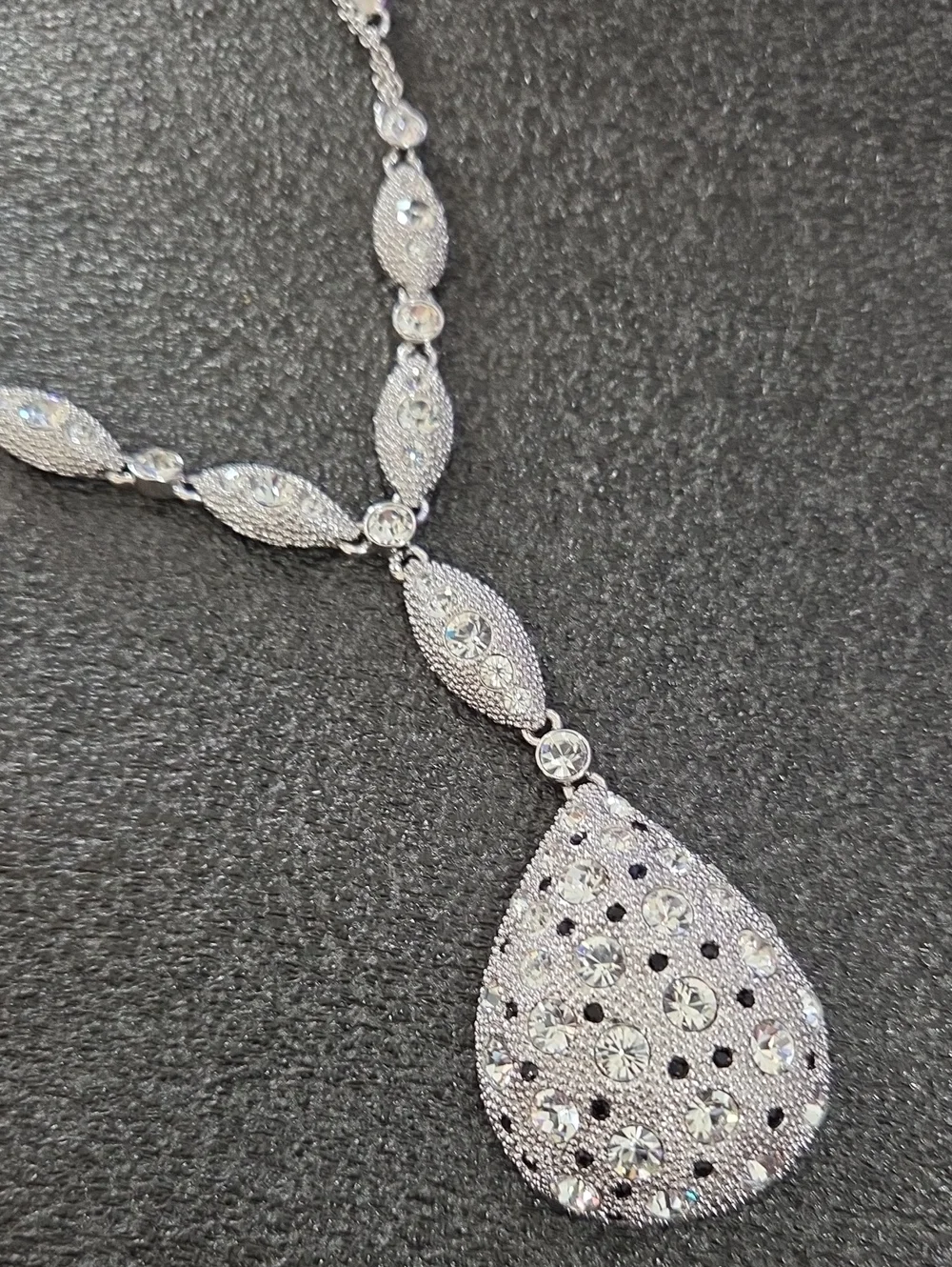 Nolan Miller Silver Rhinestone Formal Necklace